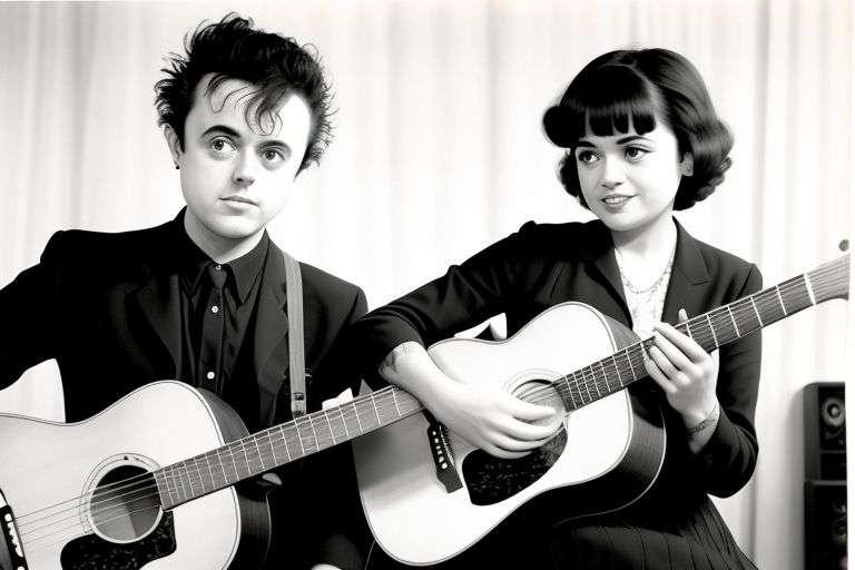 Billie Joe Armstrong and Norah Jones playing acoustic guitars