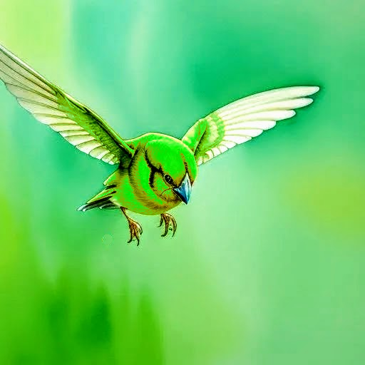 green canary soaring