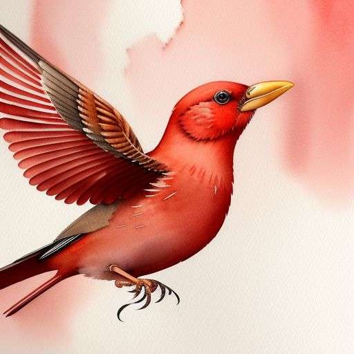 red canary taking flight