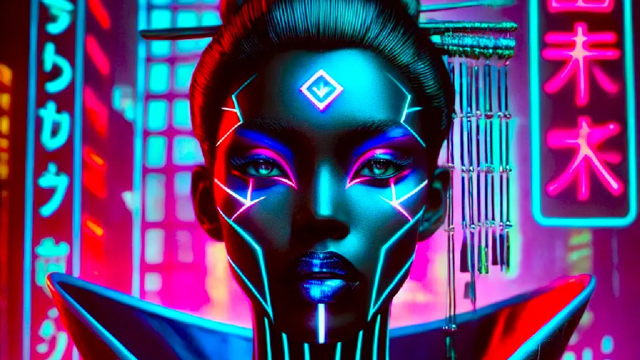 Neon Kabuki: A Cyberpunk Elegy of Duality and Desire