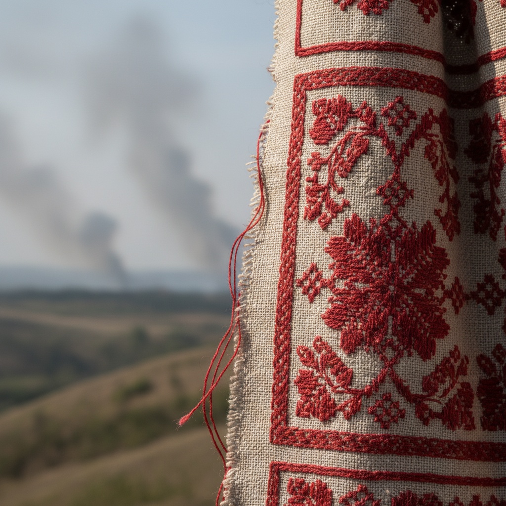 "أقمشة الحرب المطرّزة" (Aqmishit el-Harb el-Motrazeh) – War-Stitched Linens”