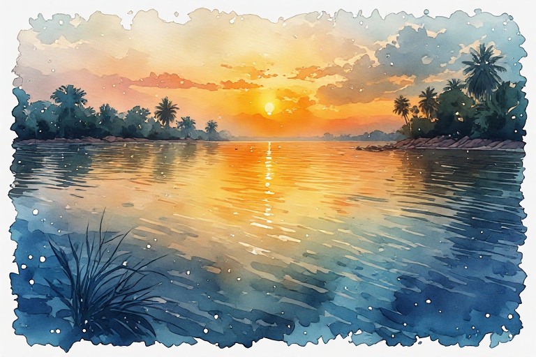 Ganges Sunset Reflection